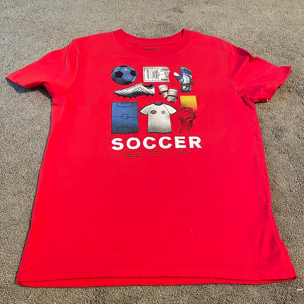 GapKids soccer logo t-shirt. Size S (6-7). Red.